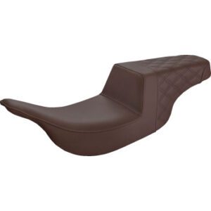 SADDLEMEN Step-Up Seat — Rear Lattice Stitch - Brown 897-07-173BR