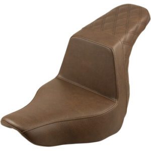 SADDLEMEN Step-Up Seat — Rear Lattice Stitch - Brown 818-29-173BR